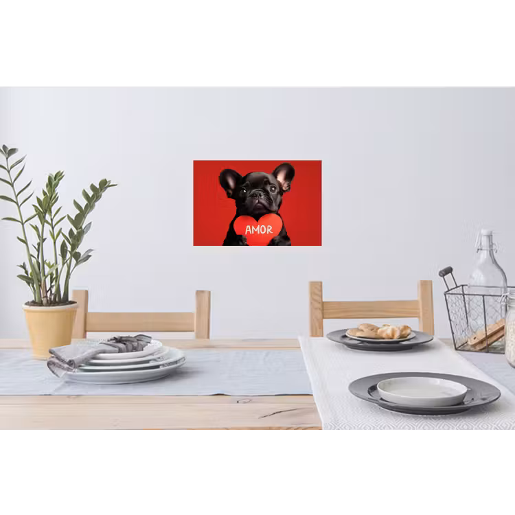 Muursticker - Amor - Hond - Hartje - Rood — 3