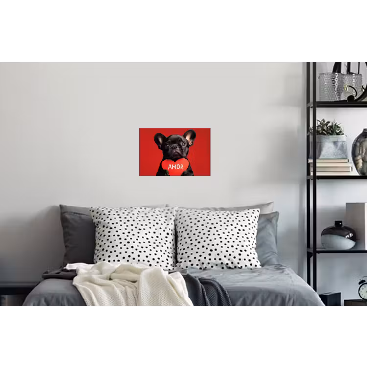Muursticker - Amor - Hond - Hartje - Rood — 5