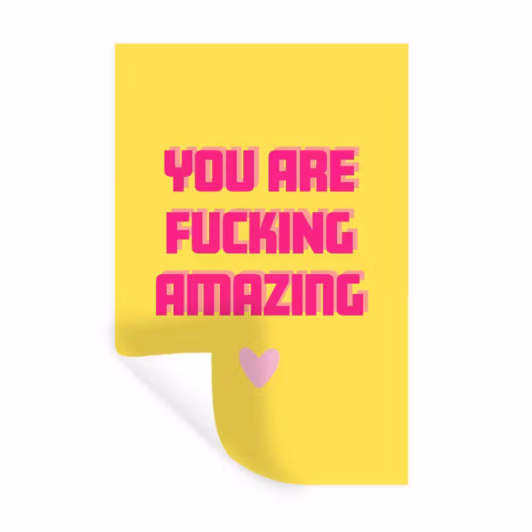 Muursticker - Geel - Valentijn - Tekst — 1
