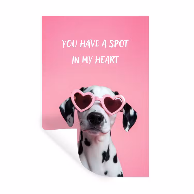Muursticker - Hartjes - Hond - Valentijn - Roze — 1