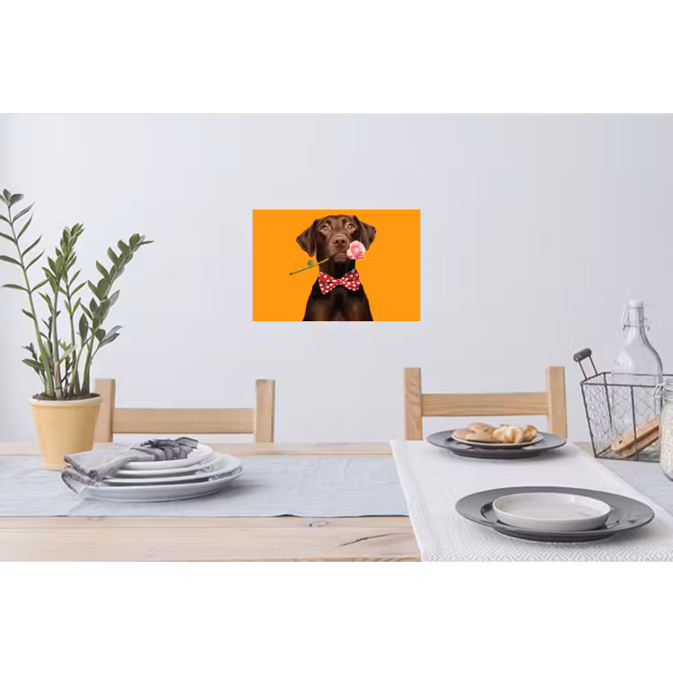 Muursticker - Hond - Oranje - Roos - Valentijn — 3