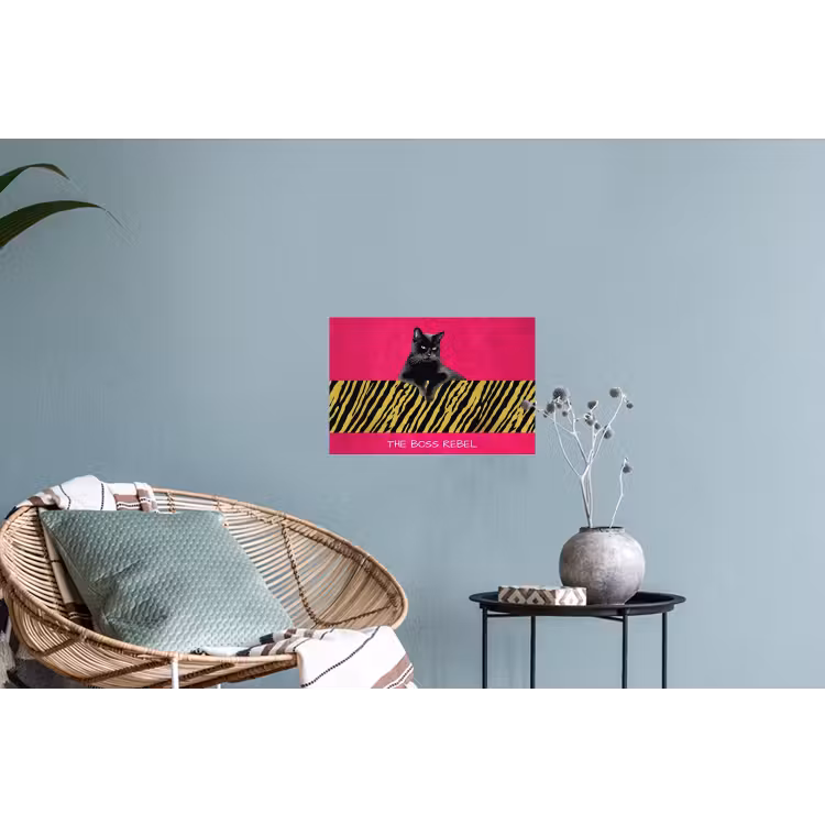 Muursticker - Kat - Baas - Roze - Tijgerprint — 4