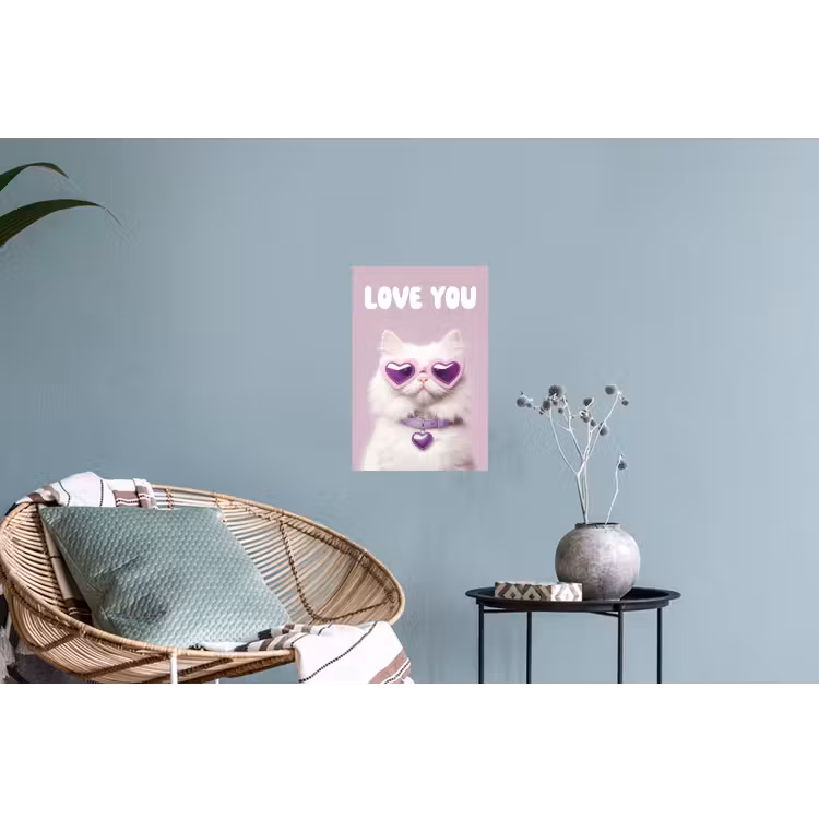 Muursticker - Kat - Love - Paars - Valentijn — 4