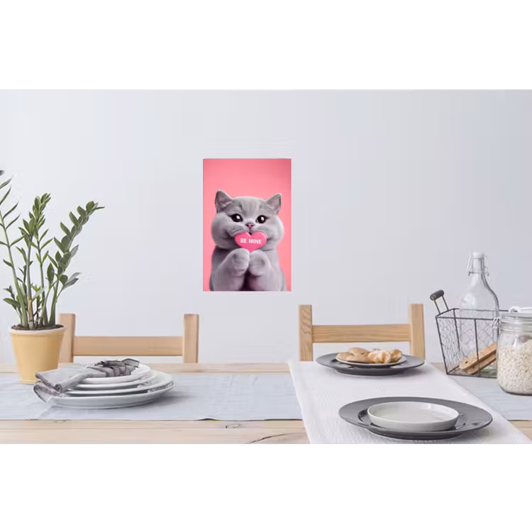 Muursticker - Kat - Valentijn - Roze - Liefde — 3
