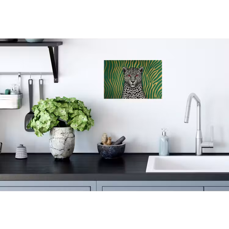 Muursticker - Panter - Zebrapatroon - Groen — 2