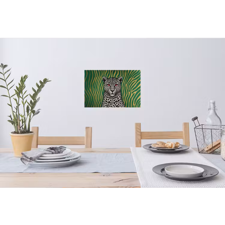 Muursticker - Panter - Zebrapatroon - Groen — 3