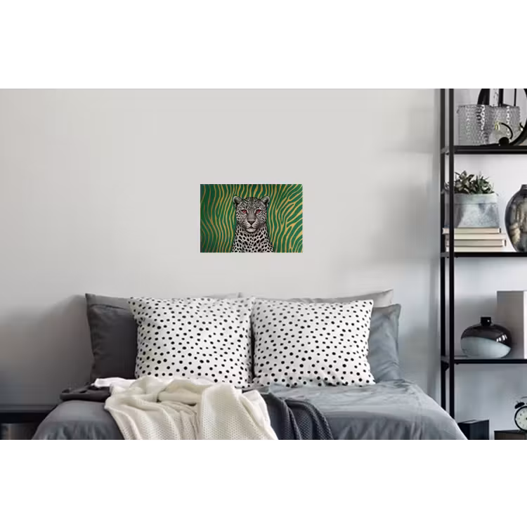 Muursticker - Panter - Zebrapatroon - Groen — 5