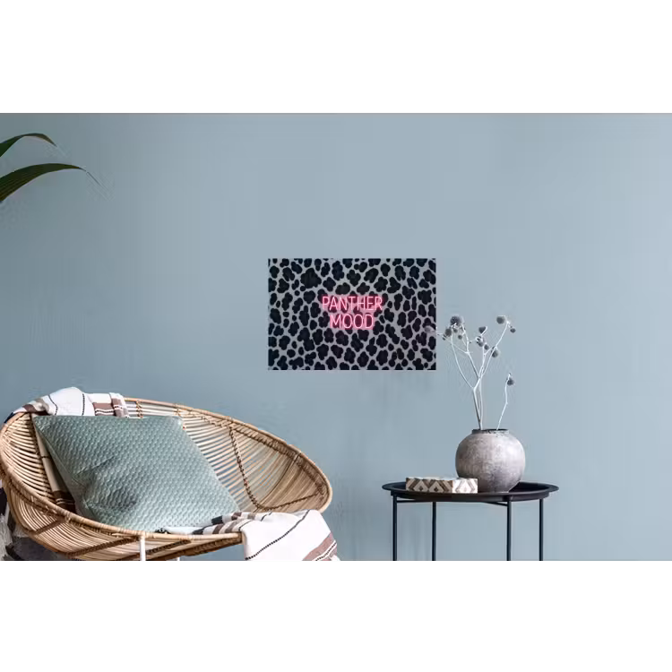 Muursticker - Panterprint - Zwart - Neonletters - Roze — 4