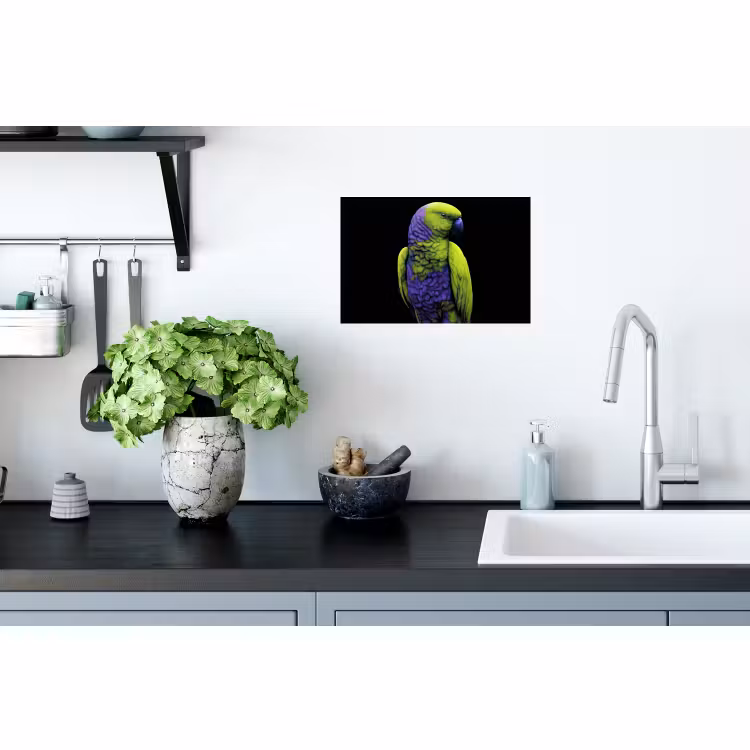 Muursticker - Papegaai - Veren - Opvallend - Groen — 2