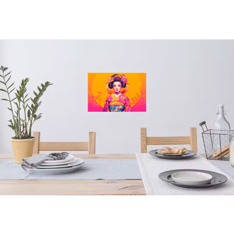 Muursticker - Bloemen - Vrouw - Kimono - Roze — 3