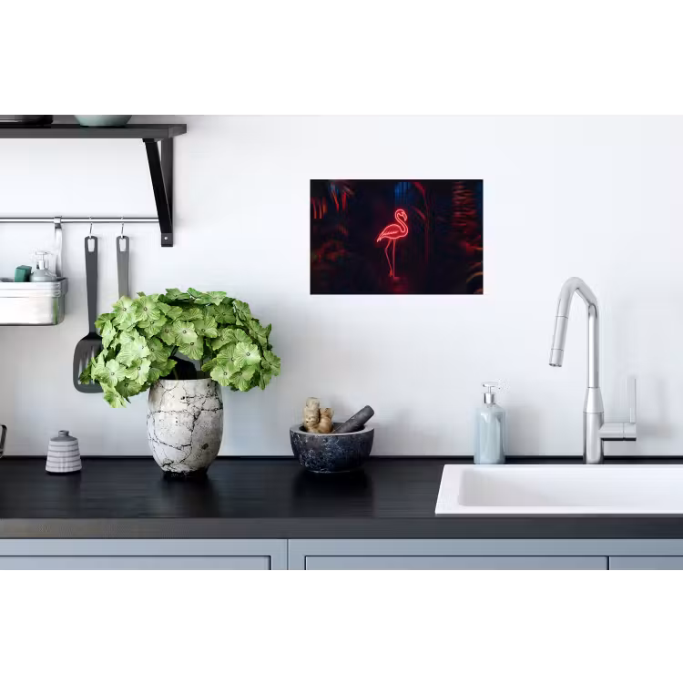 Muursticker - Flamingo - Roze - Neon - Licht — 2