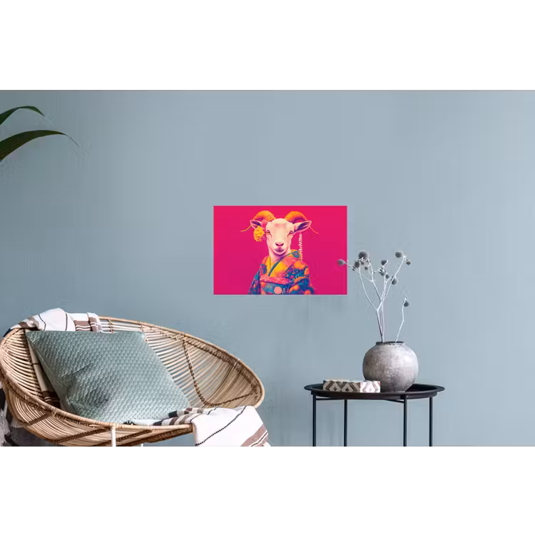 Muursticker - Geit - Hoorns - Kimono - Kleurrijk — 4