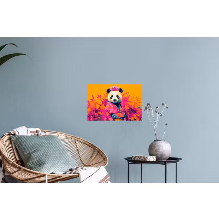 Muursticker - Kimono - Roze - Panda - Bloemenkroon — 4