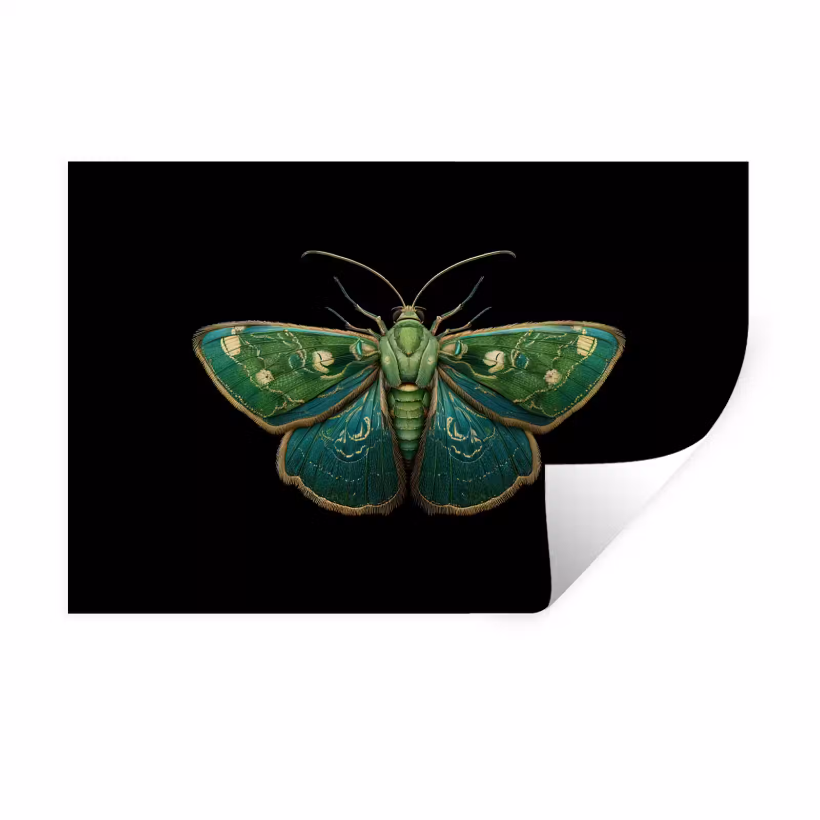 Muursticker - Mot - Levendig - Groen — 1