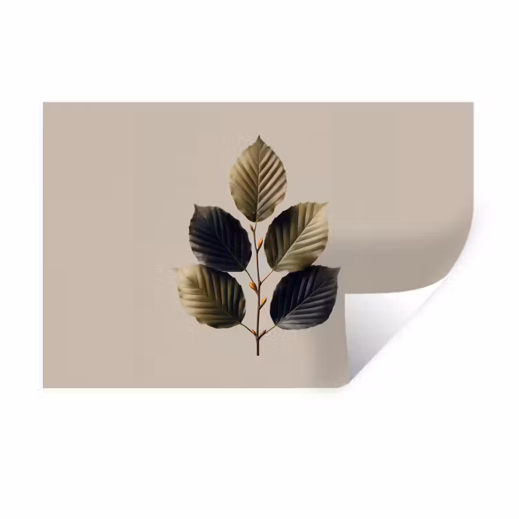 Muursticker - Beukenbladeren - Bruin - Groen - neutraal — 1