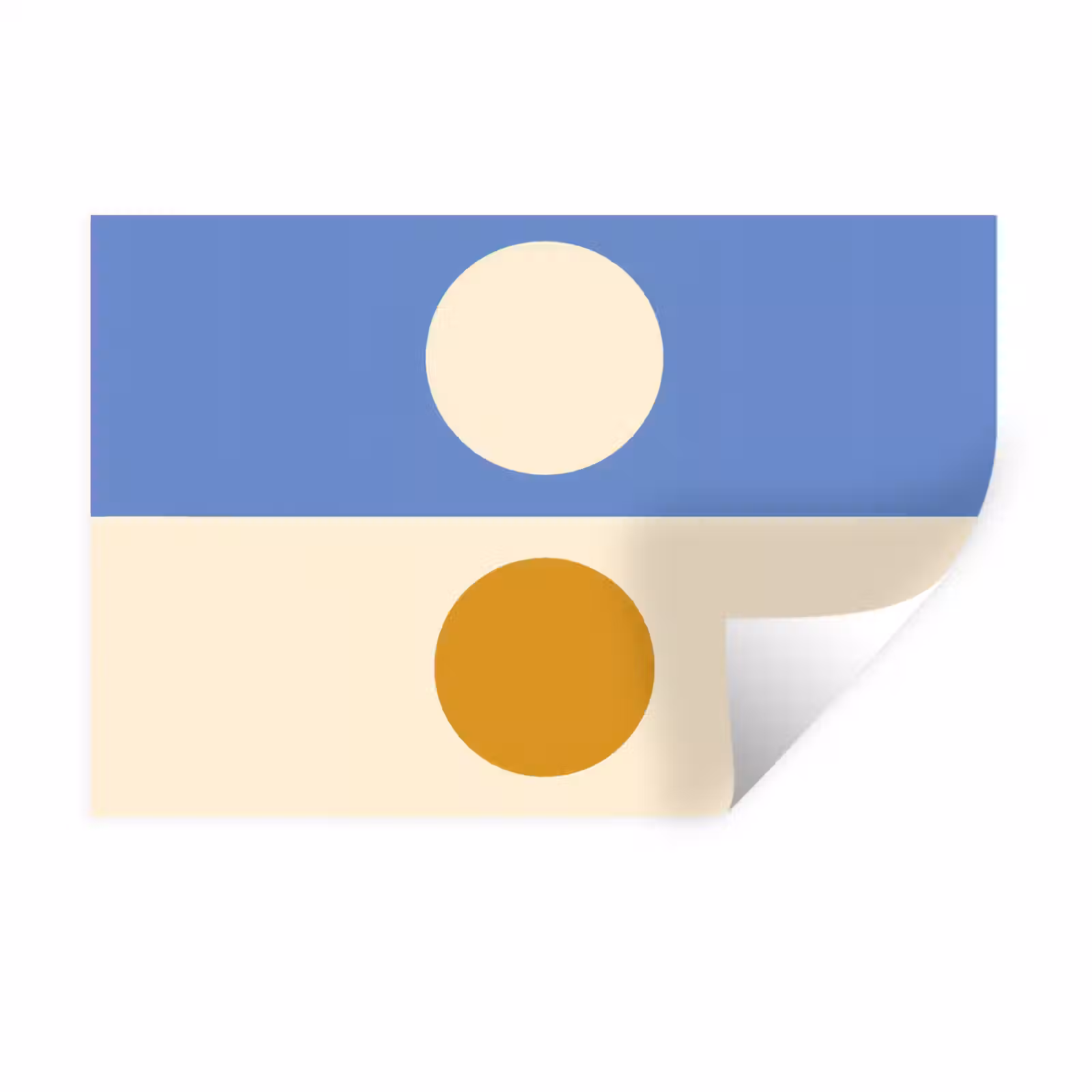 Muursticker - Cirkels - Symmetrisch - Wit - Blauw- Geel — 1