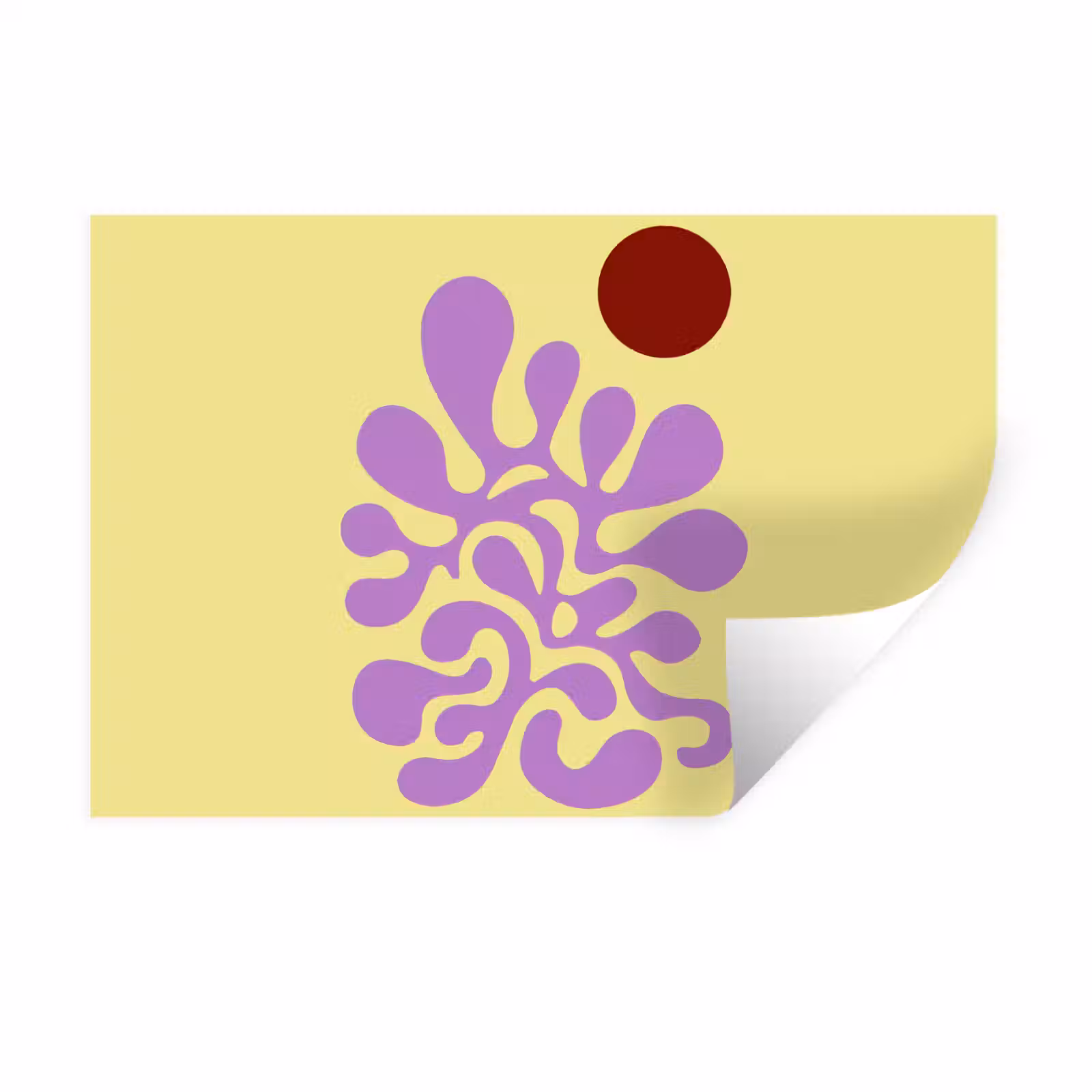 Muursticker - Koraal - Cirkel - Abstract - Geel — 1