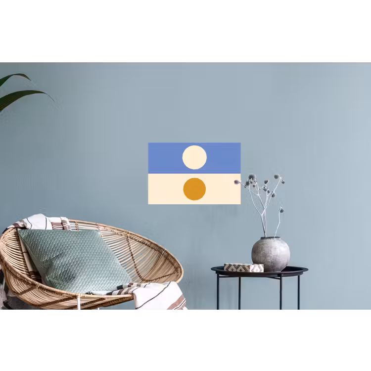 Muursticker - Cirkels - Symmetrisch - Wit - Blauw- Geel — 4