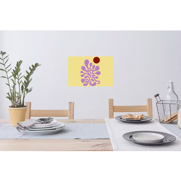 Muursticker - Koraal - Cirkel - Abstract - Geel — 3