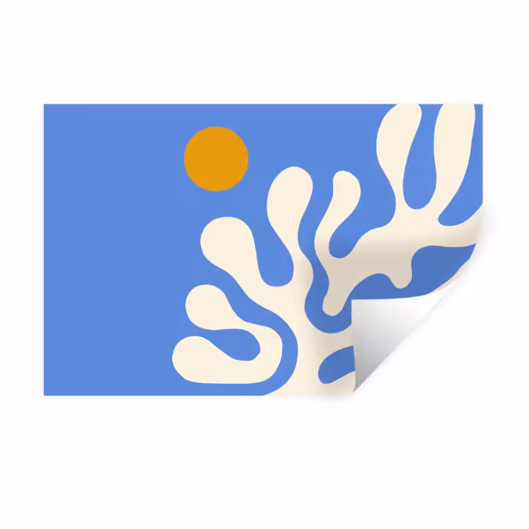 Muursticker - Minimalistisch - Organisch patroon - Blauw — 1