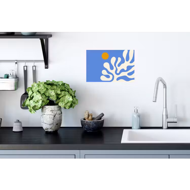 Muursticker - Minimalistisch - Organisch patroon - Blauw — 2