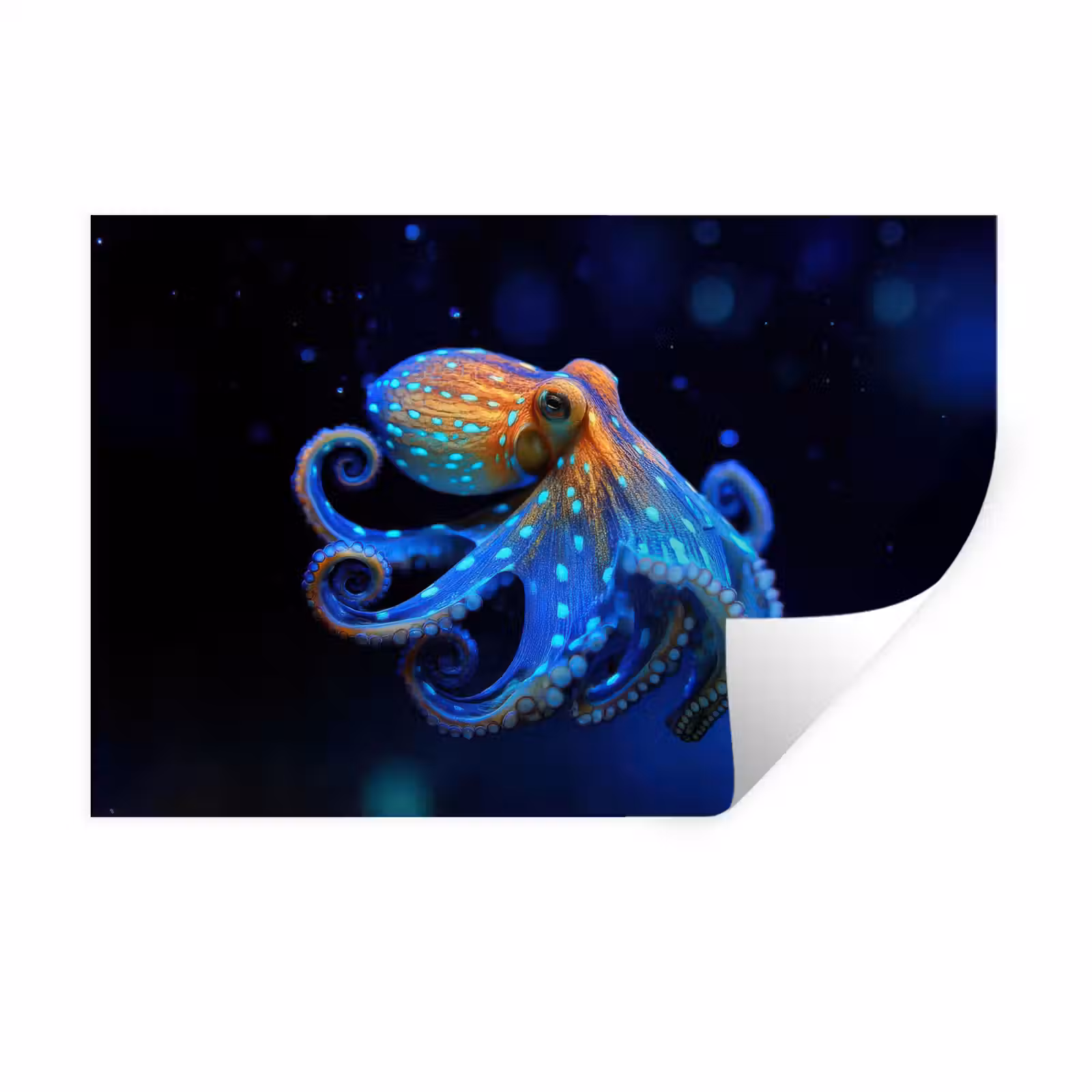 Muursticker - Octopus - Stippen - Blauw - Zee — 1