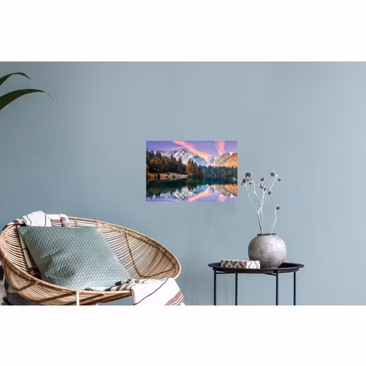 Muursticker - Bergen - Bos - Water - Lucht - Roze - Paars — 4