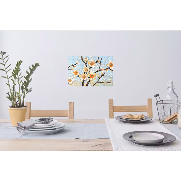 Muursticker - Bloesems - Wit - Mozaïek - Tak — 3