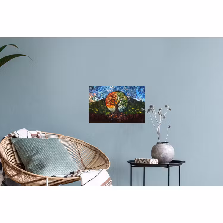 Muursticker - Boom - Seizoenen - Mozaïek - Bergen — 4