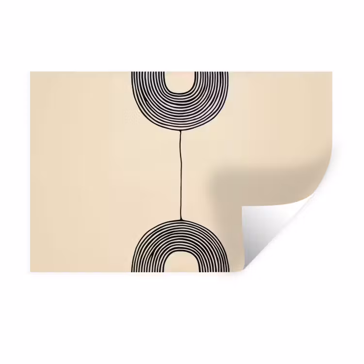Muursticker - Geometrische bogen - Minimalistisch - Symmetrisch — 1