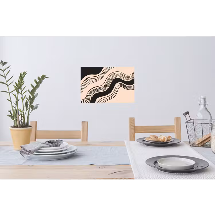 Muursticker - Golven - Zwart - Zandkleur — 3