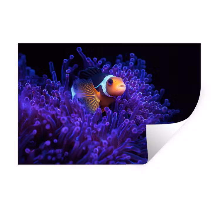 Muursticker - Koraal - Vis - Oranje - Zee — 1