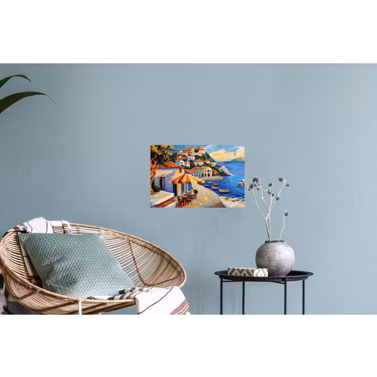 Muursticker - Kustdorp - Huisjes - Mozaïek - Zee — 4
