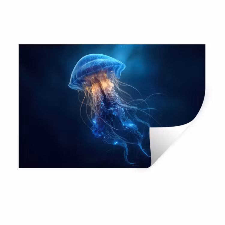 Muursticker - Kwal - Lichtgevend - Tentakels - Blauw — 1