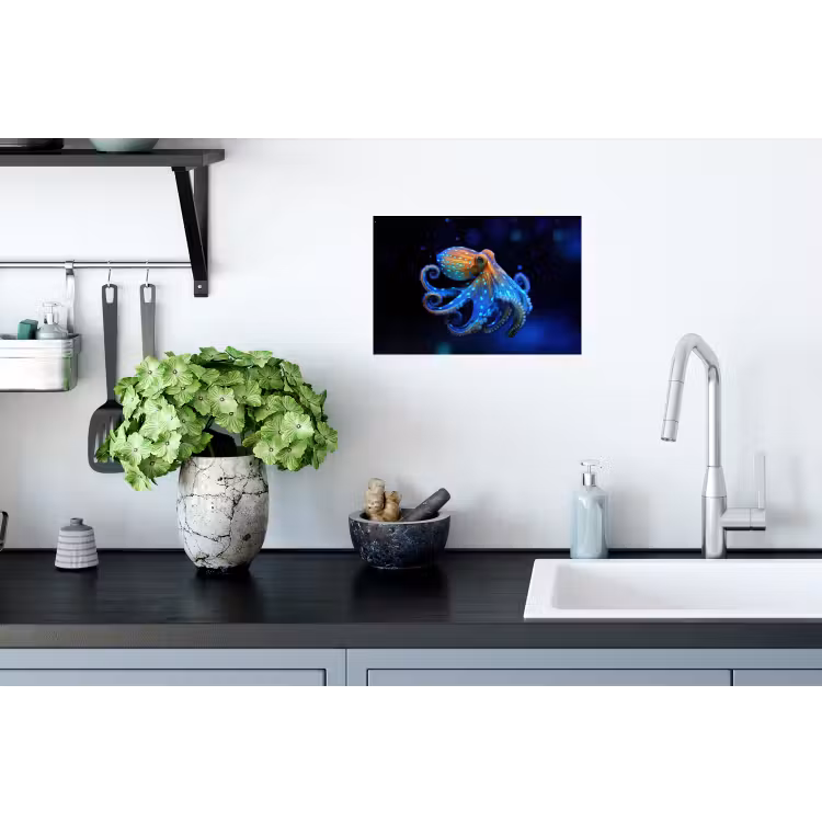 Muursticker - Octopus - Stippen - Blauw - Zee — 2