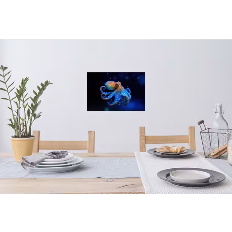 Muursticker - Octopus - Stippen - Blauw - Zee — 3