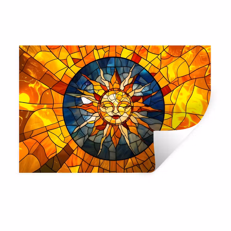 Muursticker - Mozaïek - Zon - Geel - Cirkel — 1