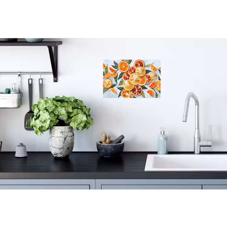 Muursticker - Schijfjes - Fruit - Oranje - Mozaïek — 2