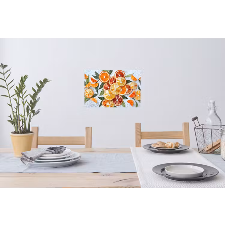 Muursticker - Schijfjes - Fruit - Oranje - Mozaïek — 3