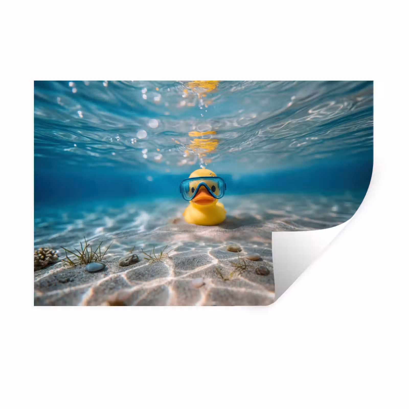 Muursticker - Duikbril - Eend - Water — 1