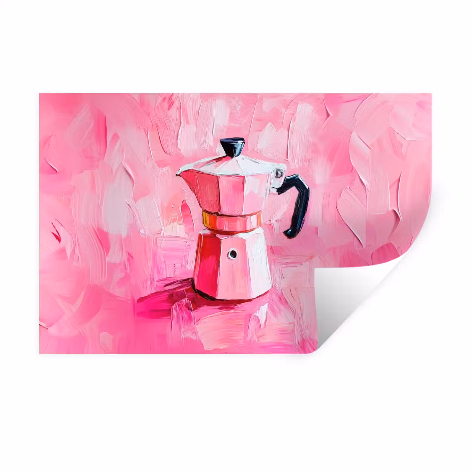 Muursticker - Roze - Verf - Coffee — 1
