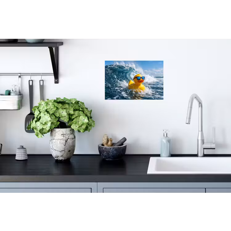 Muursticker - Badeend - Stoer - Golven — 2