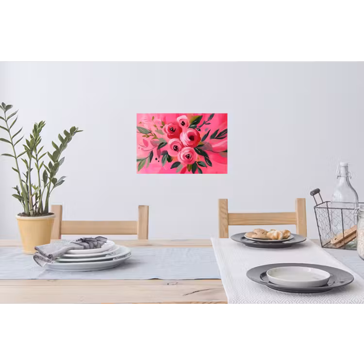 Muursticker - Bloemen - Verf - Roze — 3