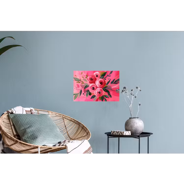 Muursticker - Bloemen - Verf - Roze — 4