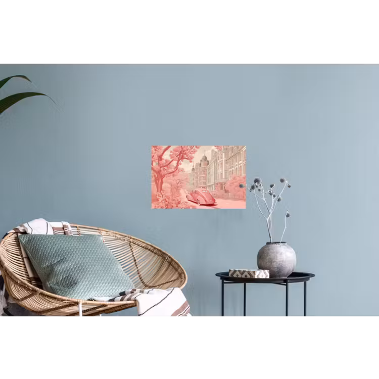 Muursticker - City - Car - Pink — 4