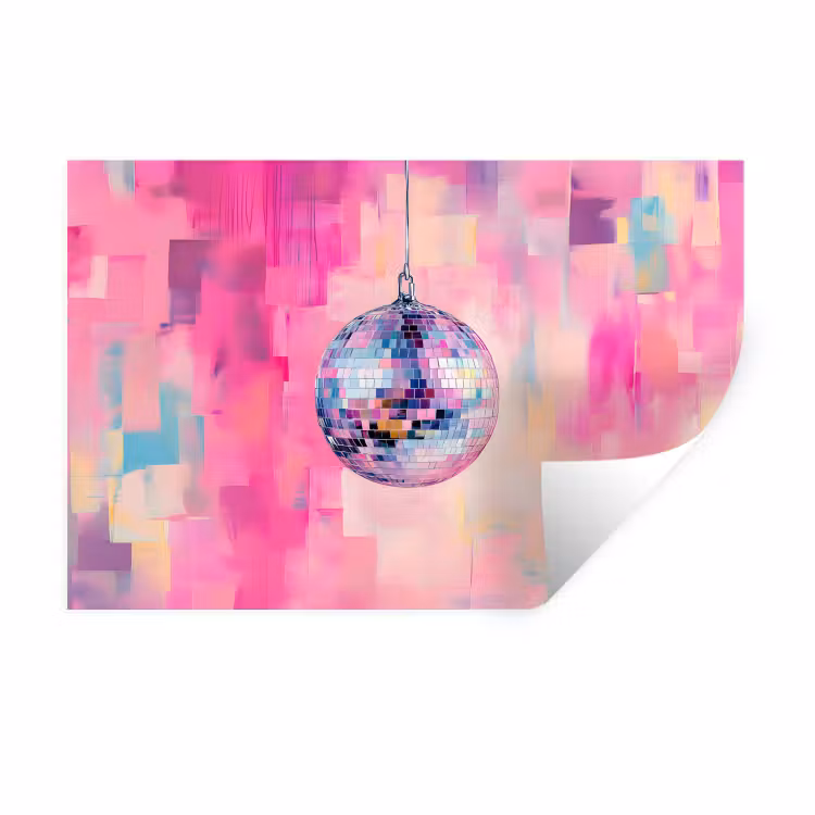 Muursticker - Discobal - Pink - Verf — 1