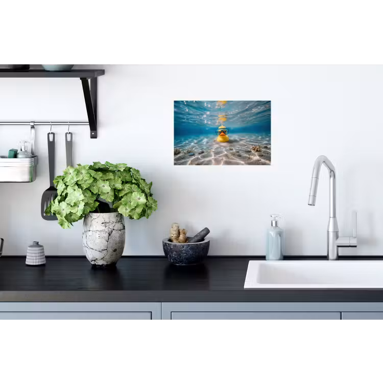 Muursticker - Duikbril - Eend - Water — 2