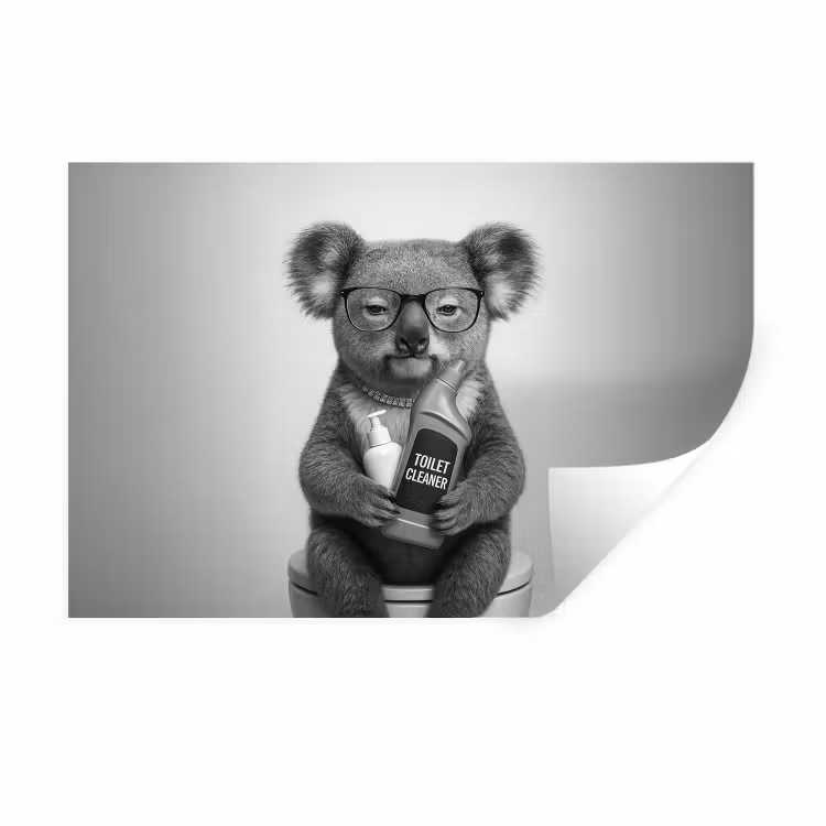 Muursticker - Koala - Bril - Toilet — 1