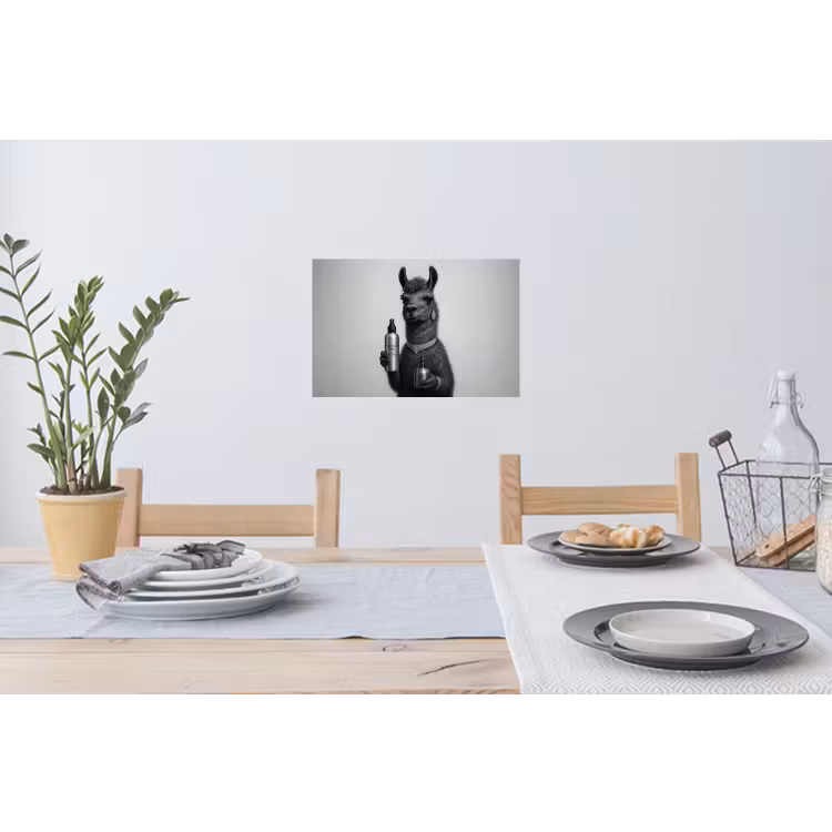 Muursticker - Lama - Flessen - Zwart - Wit — 3