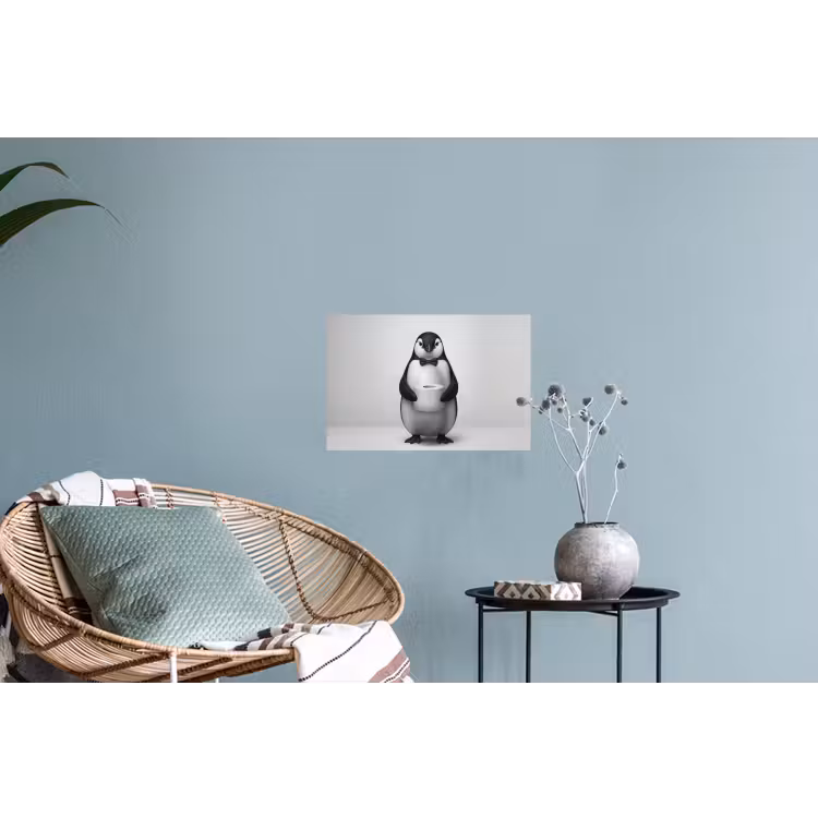 Muursticker - Pinguïn - WC rol - Wit — 4